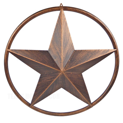 24" Metal Barn Star Round Smooth Ring Wall Plaque Sign Rustic Western Wall Mount