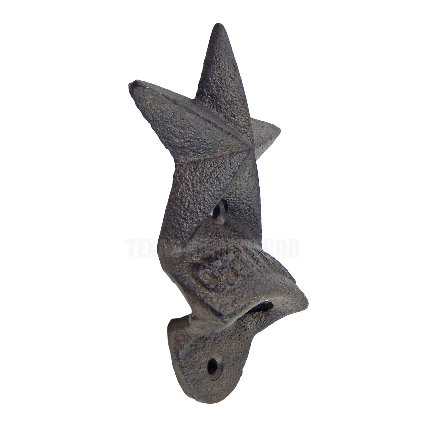 Star Beer Bottle Opener Open Here Cast Iron Wall Mounted Old Rustic Western Bar