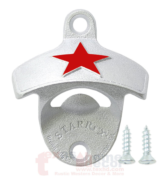 Embossed Red Heineken Star Beer Bottle Opener Wall Mounted Cast Iron w/ Screws