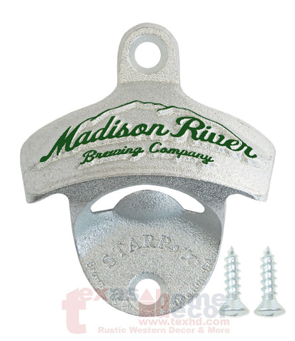 Embossed Madison River Brewery Beer Bottle Opener Starr X Wall Mounted Cast Iron