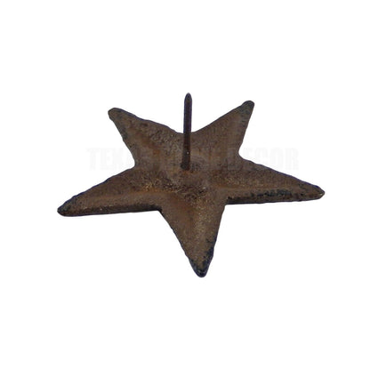 Lot 6 Cast Iron 2.5 inch Texas Star Nails Tacks Rustic Finish Western 1 in Nail