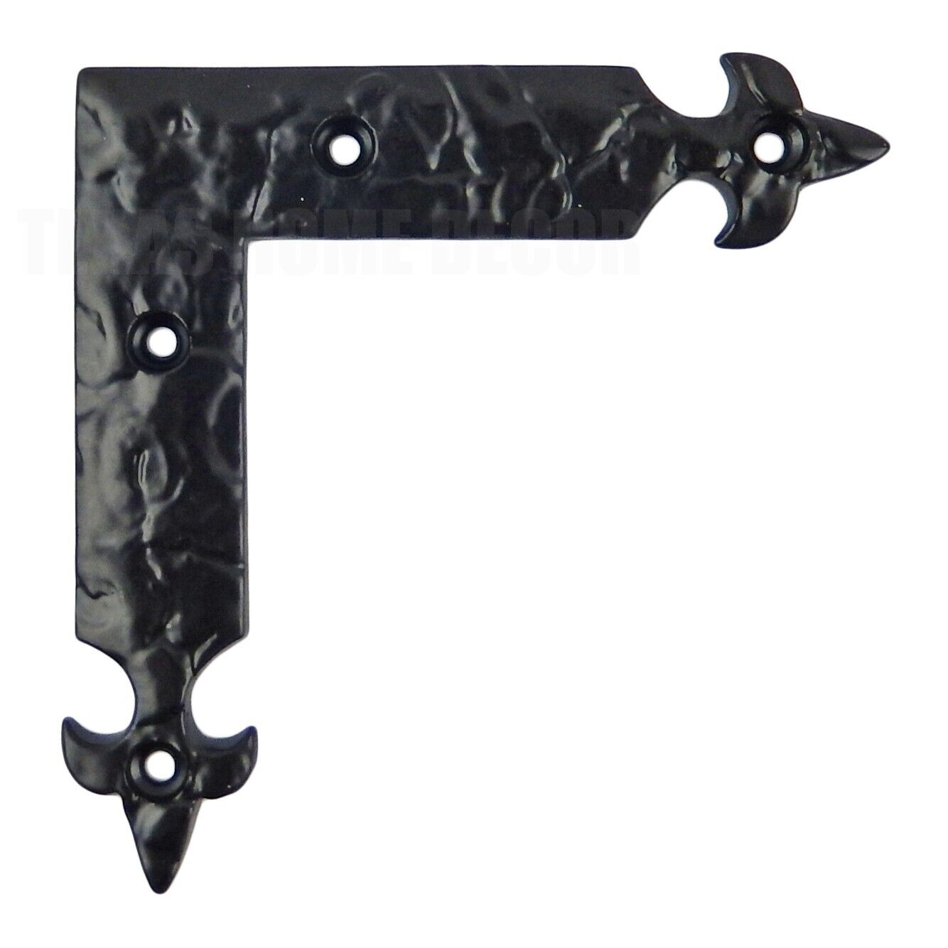 Fleur De Lis Iron Corner Furniture Brace Hand Forged Look Victorian Black 4.25 inch