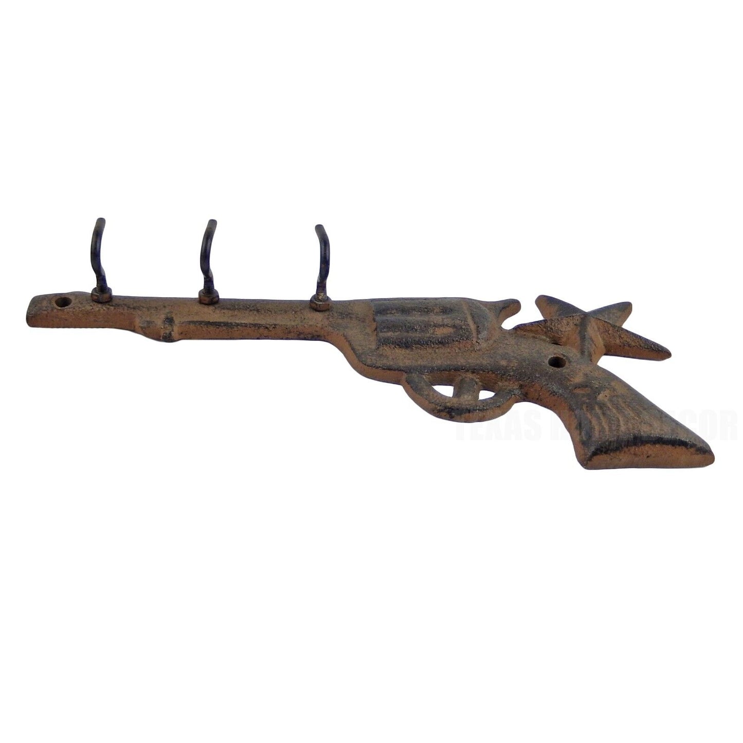 Pistol Star Gun Wall Hook Coat Key Rack Hanger Cast Iron Western Antique Style