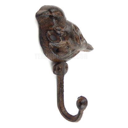 Bird Wall Hook Filigree Rustic Cast Iron Key Towel Coat Hanger Antique Style