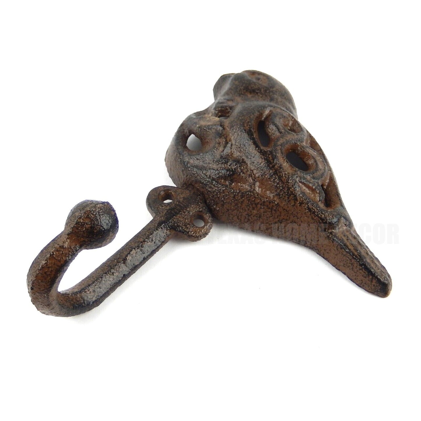 Bird Wall Hook Filigree Rustic Cast Iron Key Towel Coat Hanger Antique Style