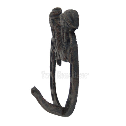 Boots Lucky Horseshoe Key Hook Towel Coat Hanger Cast Iron Rustic Western