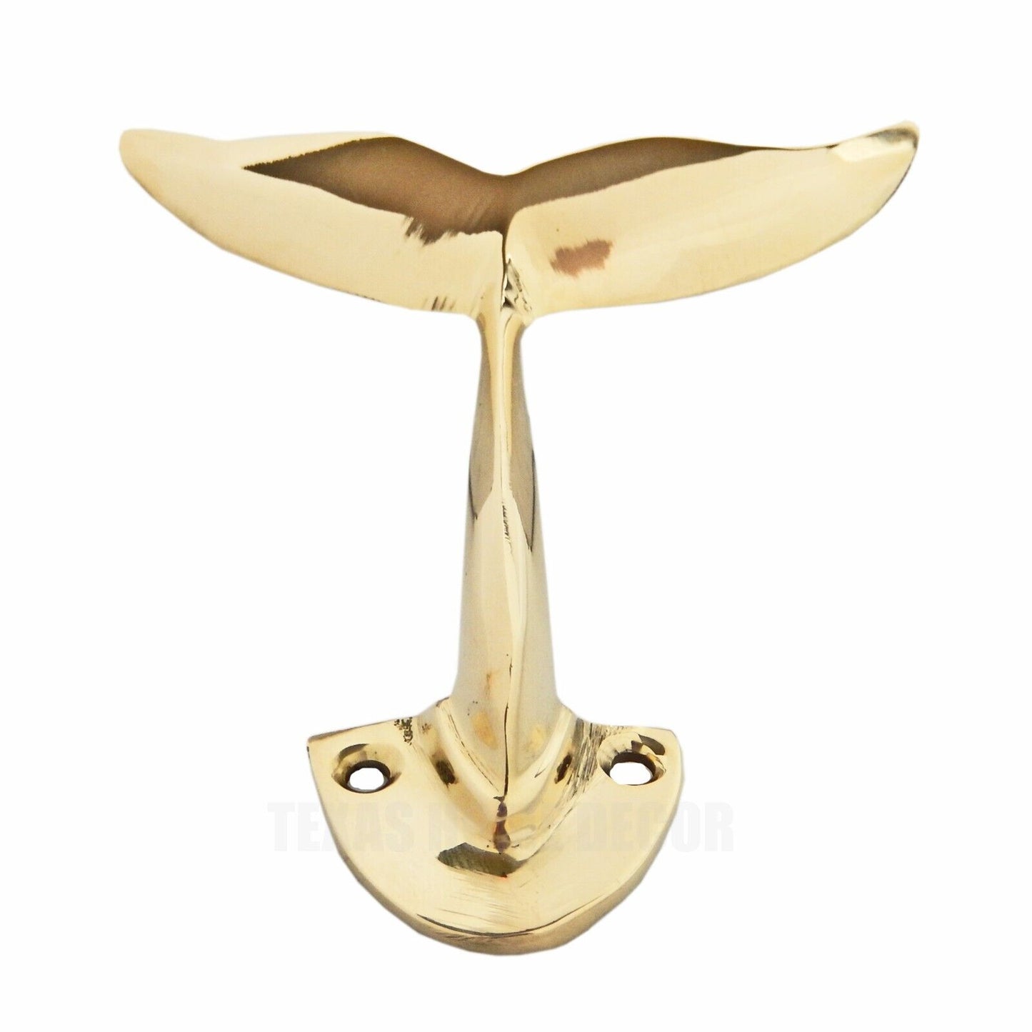 Whale Tail Wall Hook Solid Brass Coat Towel Hanger Nautical Beach House Decor