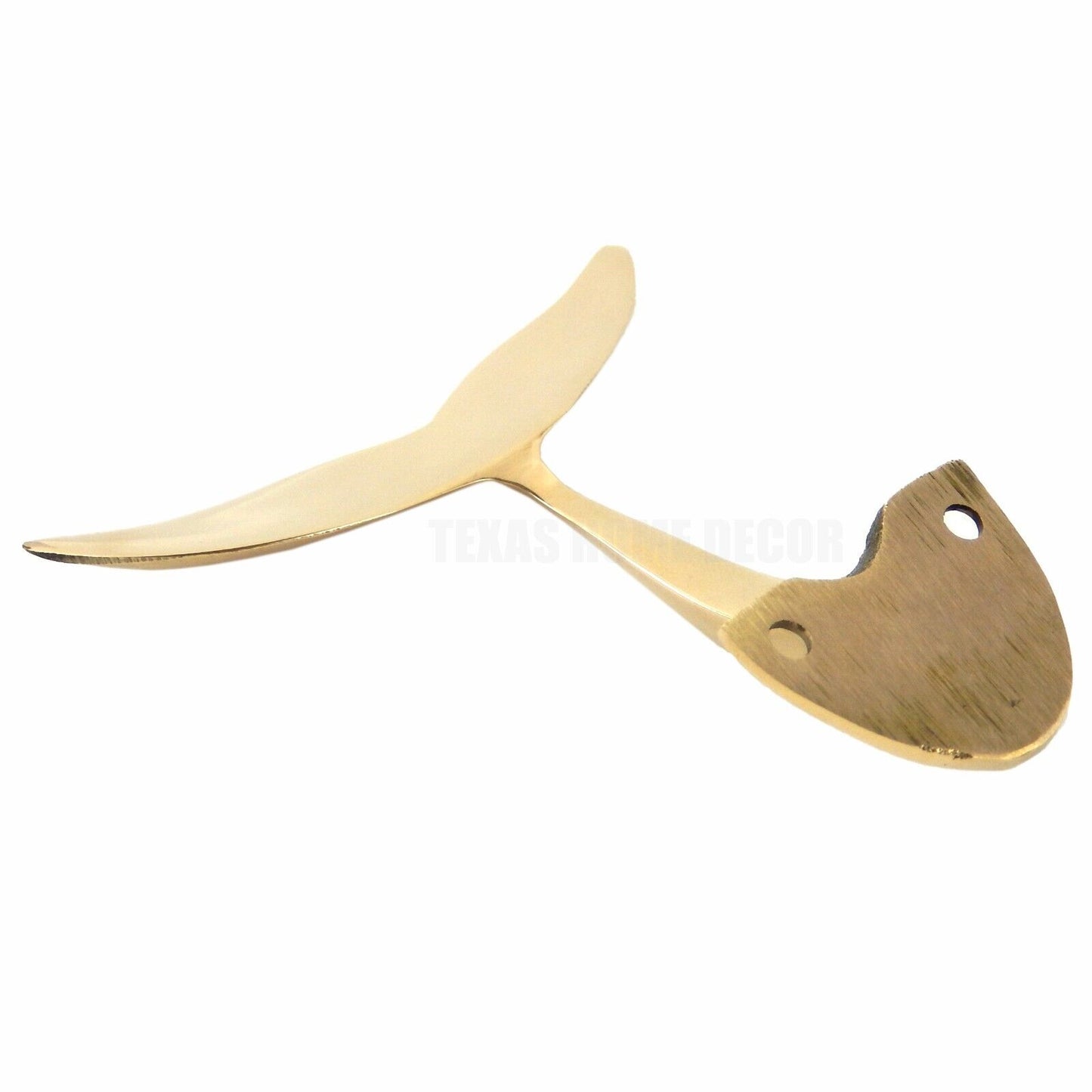 Whale Tail Wall Hook Solid Brass Coat Towel Hanger Nautical Beach House Decor