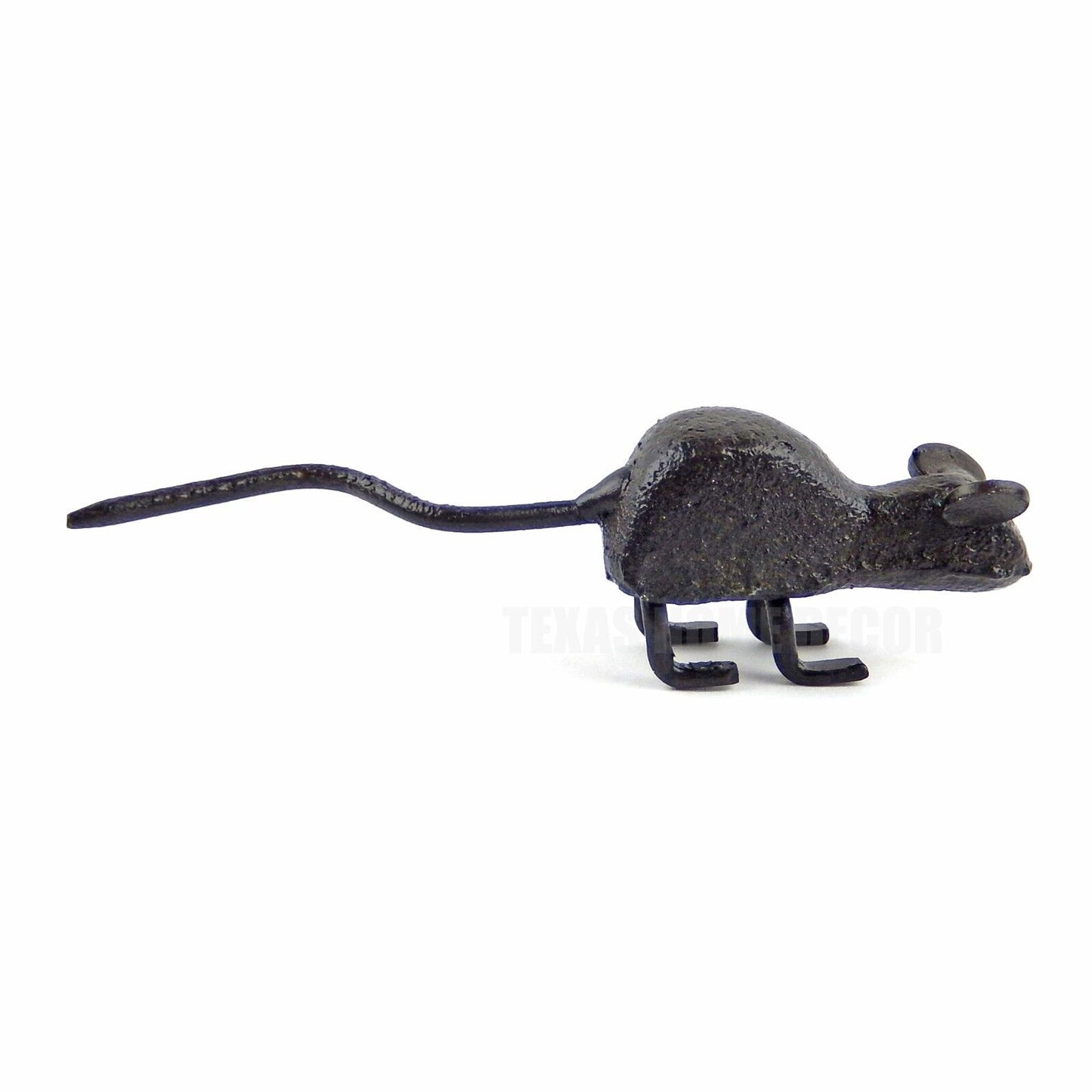 Little Tiny Mouse Figurine Cast Iron Miniature Paperweight Rustic Brown Finish