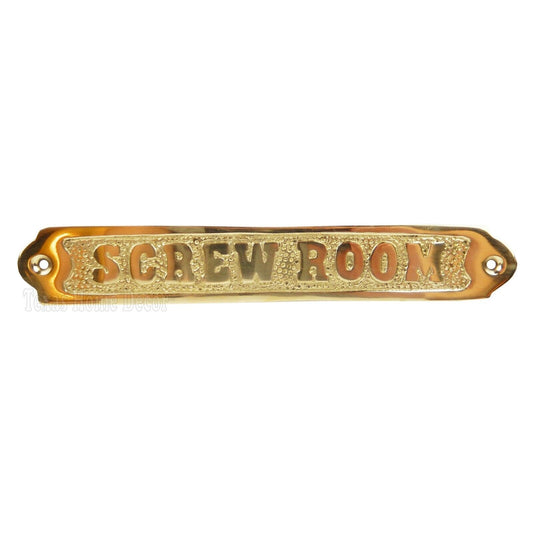 Screw Room Wall Plaque Boat Sign Solid Brass Nautical Beach House Decor