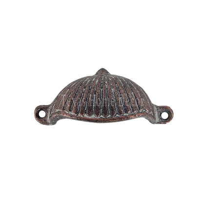 Shell Cup Bin Drawer Pull Cabinet Handle Cast Iron Antique Style with Screws