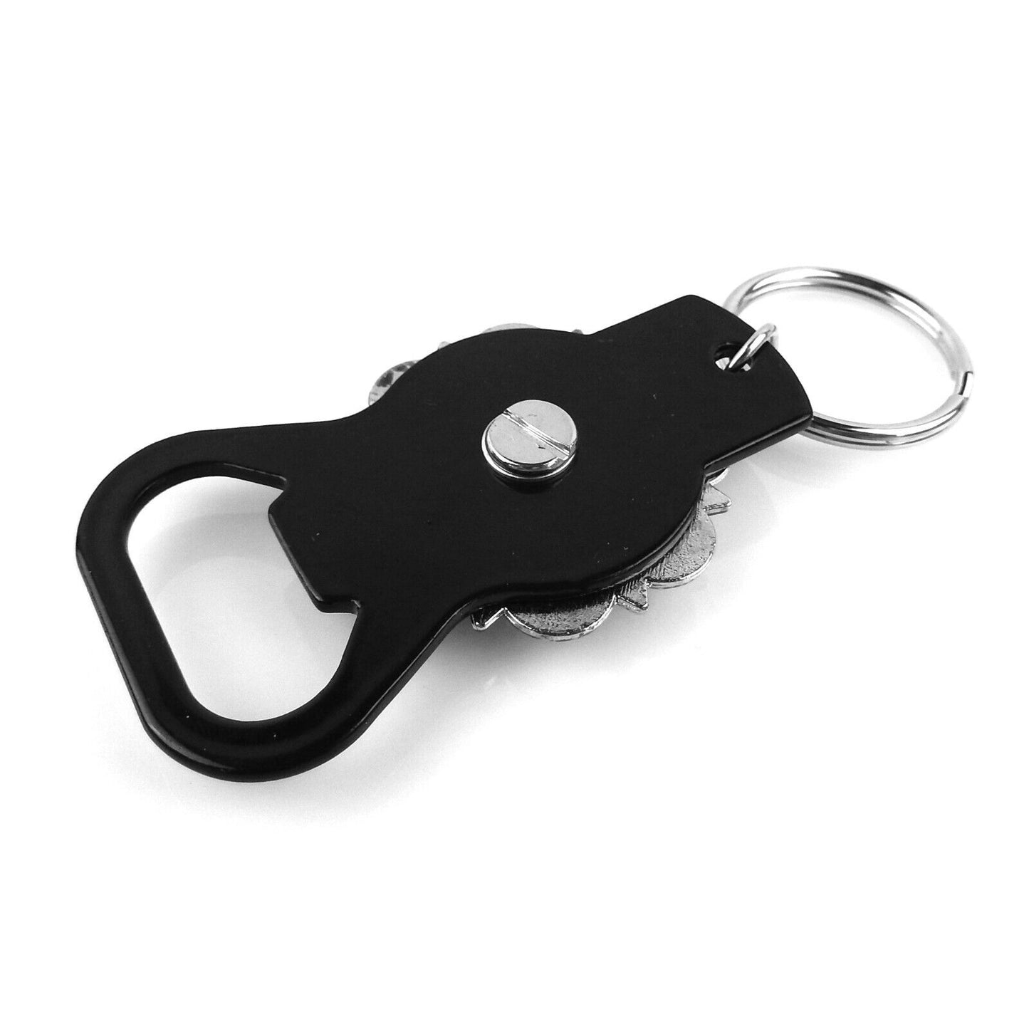Metal Keychain Bottle Opener Silver Horseshoe Concho Key Ring Rustic Western