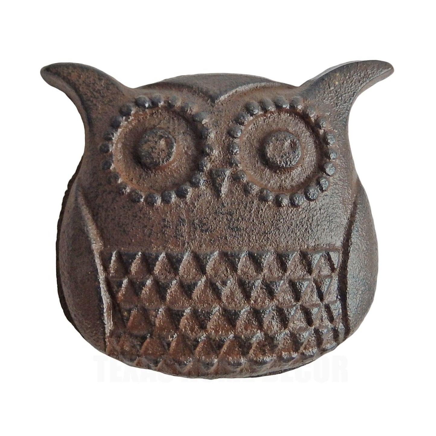 Cast Iron Owl Secret Key Hider Trinket Jewelry Box Dish Rustic Brown Finish
