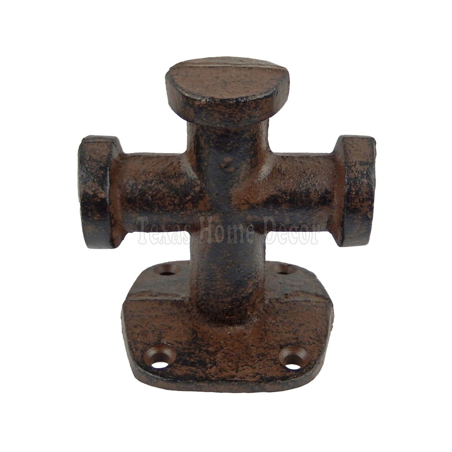 Cast Iron Bollard Cross Boat Cleat Wall Hook Nautical Rustic Towel Coat Hanger