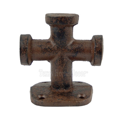 Cast Iron Bollard Cross Boat Cleat Wall Hook Nautical Rustic Towel Coat Hanger