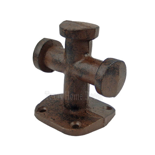 Cast Iron Bollard Cross Boat Cleat Wall Hook Nautical Rustic Towel Coat Hanger