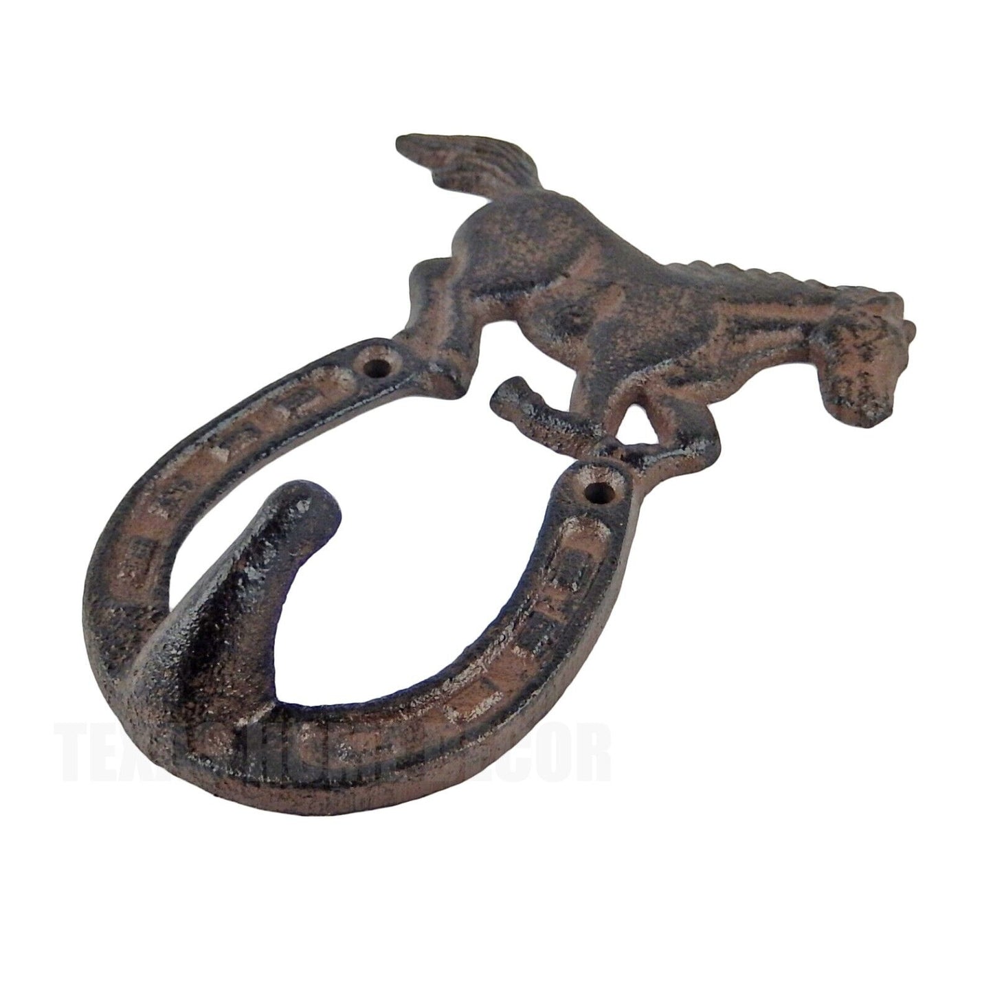 Horse Horseshoe Wall Hook Cast Iron Key Towel Coat Hanger Rustic Western Decor