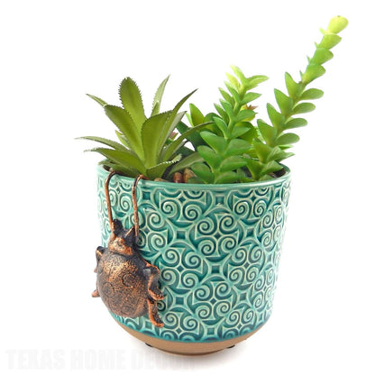 Ladybug Flower Pot Ornament Hook Cast Iron Garden Yard Hanger Rustic Copper