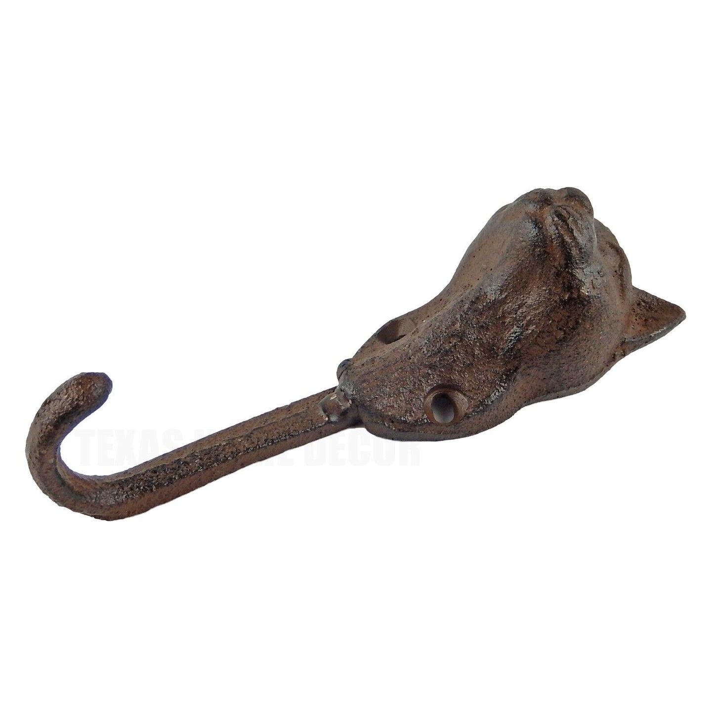 Cat Head Wall Hook Cast Iron Key Towel Coat Leash Hanger Antique Rustic Brown