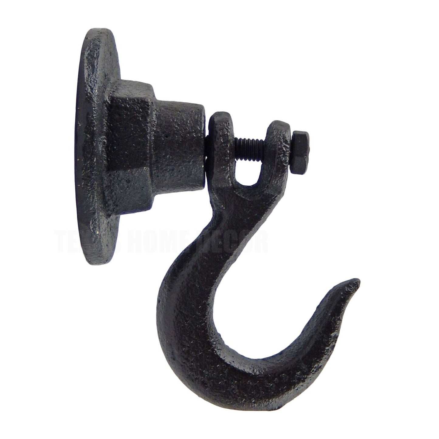 Industrial Swivel Clevis Eye Wall Hook Heavy Duty Cast Iron Antique Style Black