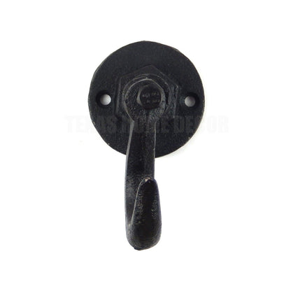 Industrial Swivel Clevis Eye Wall Hook Heavy Duty Cast Iron Antique Style Black