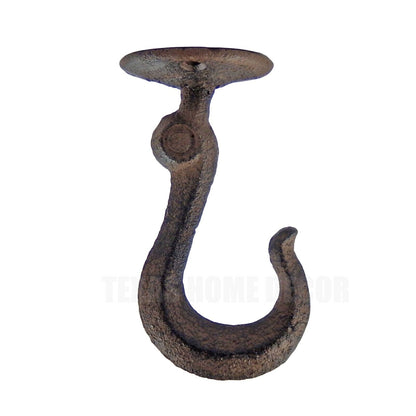 Industrial Ceiling Clevis Eye Wall Hook Heavy Duty Cast Iron Antique Brown Look