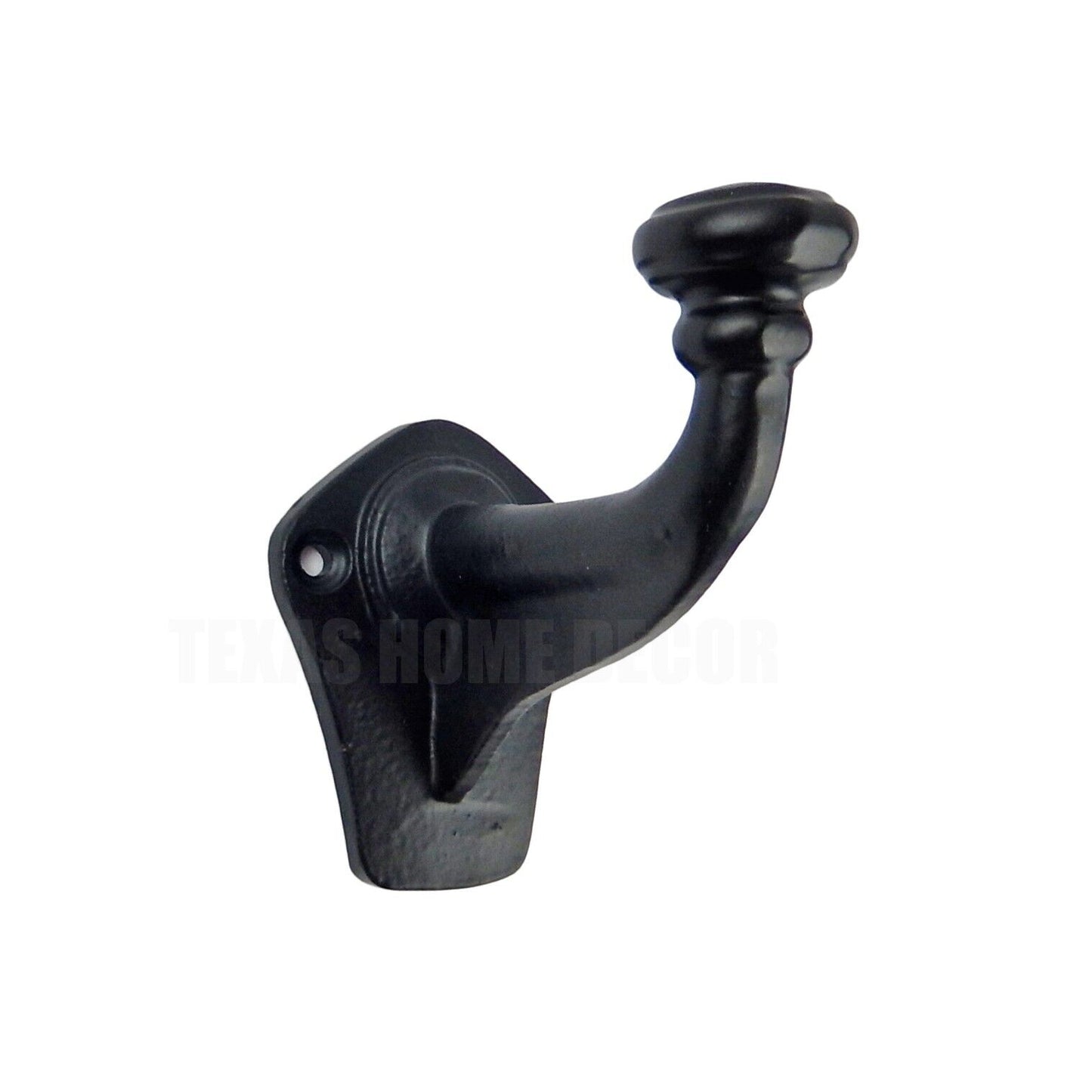 Industrial Wall Hook Cast Iron Key Towel Coat Hanger Black Powder Coated 3 inch