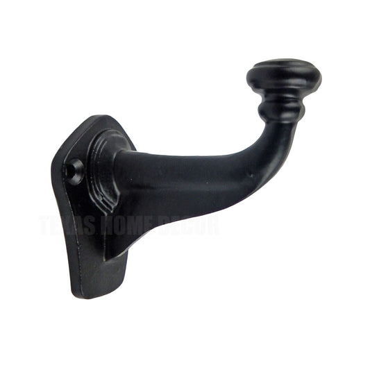 Industrial Wall Hook Cast Iron Key Towel Coat Hanger Black Powder Coated 3 inch