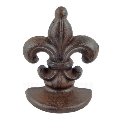 Cast Iron Fleur De Lis Victorian Bookends Set Rustic Antique Brown Finish