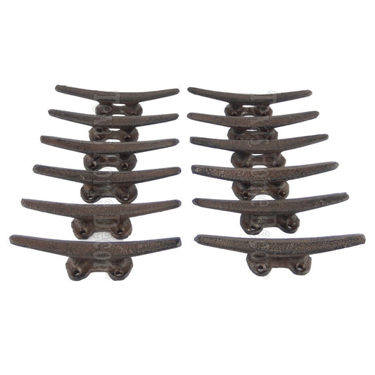 12 Cleat Boat Hooks Handles Cast Iron Ship Dock Nautical Decor Rustic Finish 5"