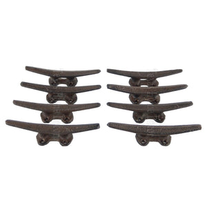 8 Cleat Boat Hooks Handles Cast Iron Ship Dock Nautical Decor Rustic Finish 5 in