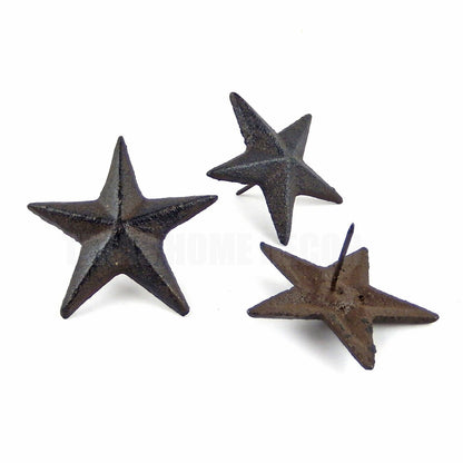 Lot 12 Cast Iron 2.5 inch Texas Star Nails Tacks Rustic Finish Western 1 in Nail