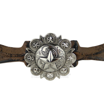 Rustic Star Handle Silver Concho Door Drawer Pull Cast Iron Antique Style 6 inch