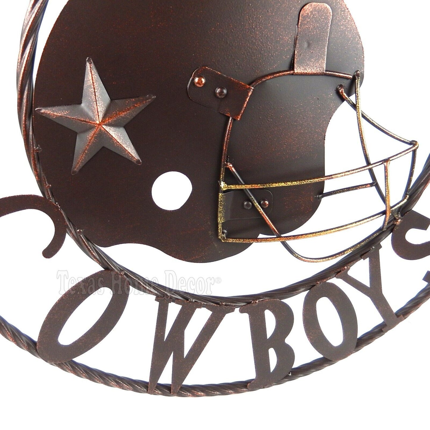 24" Metal Dallas Cowboys Rustic Wall Plaque Star Helmet NFL Decor Man Cave