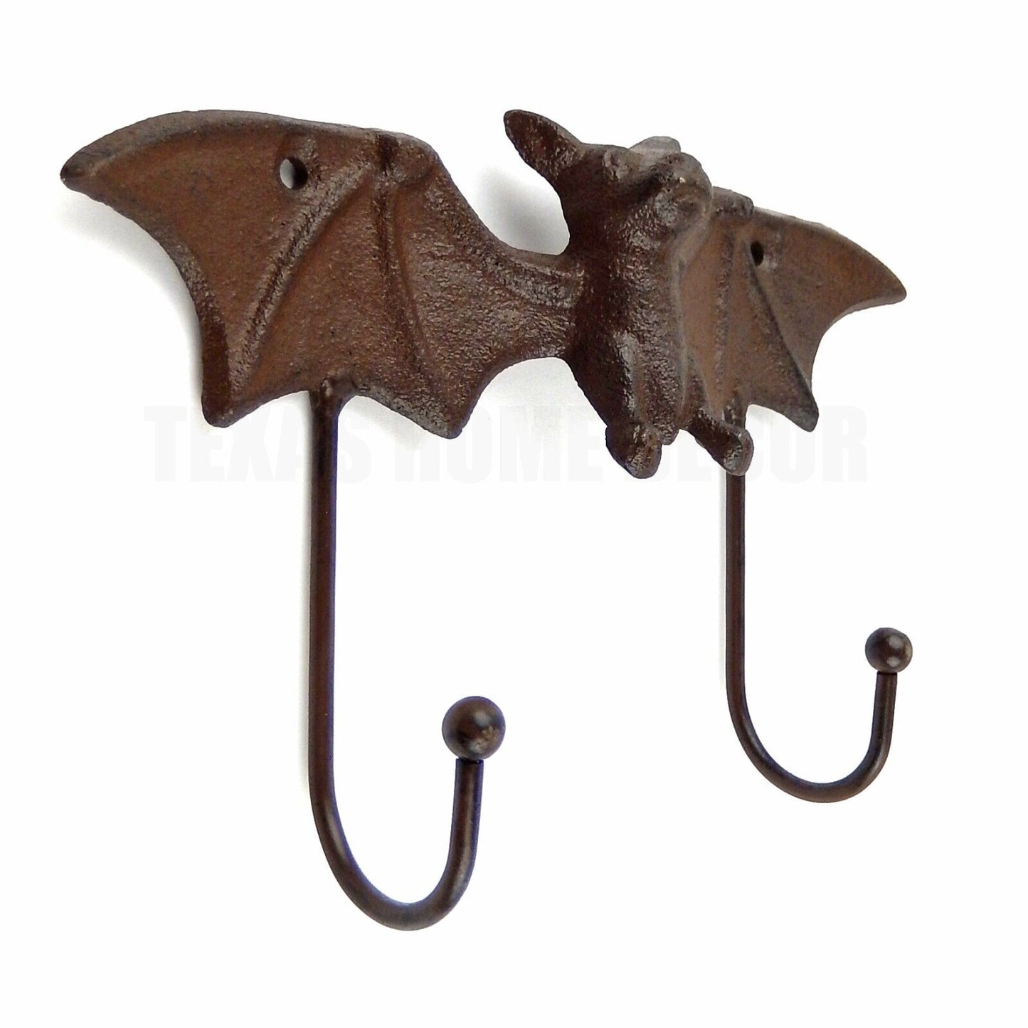 Flying Bat Wall Hook Gothic Vampire Key Towel Coat Hanger Rustic Brown Cast Iron