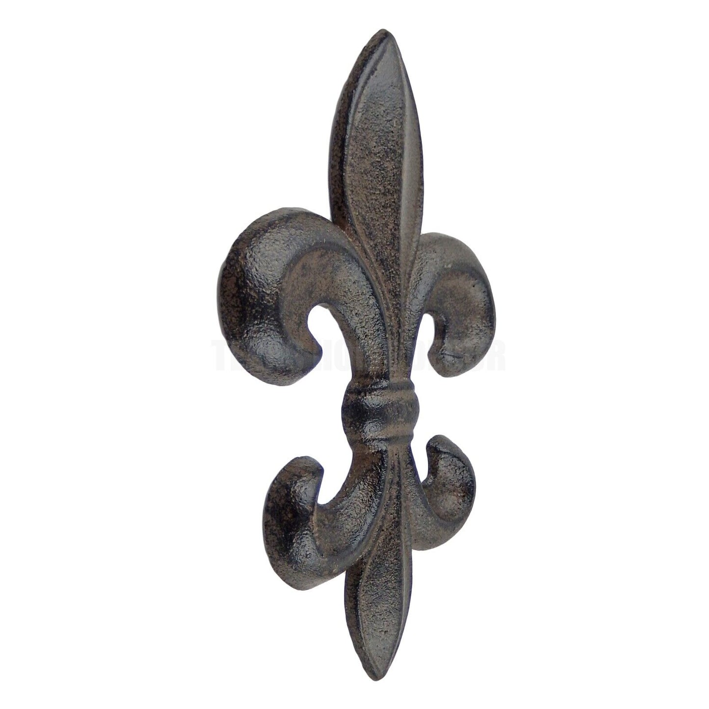 Cast Iron Fleur De Lis Wall Plaque Sign Rustic Victorian Antique Style 9 1/2 in