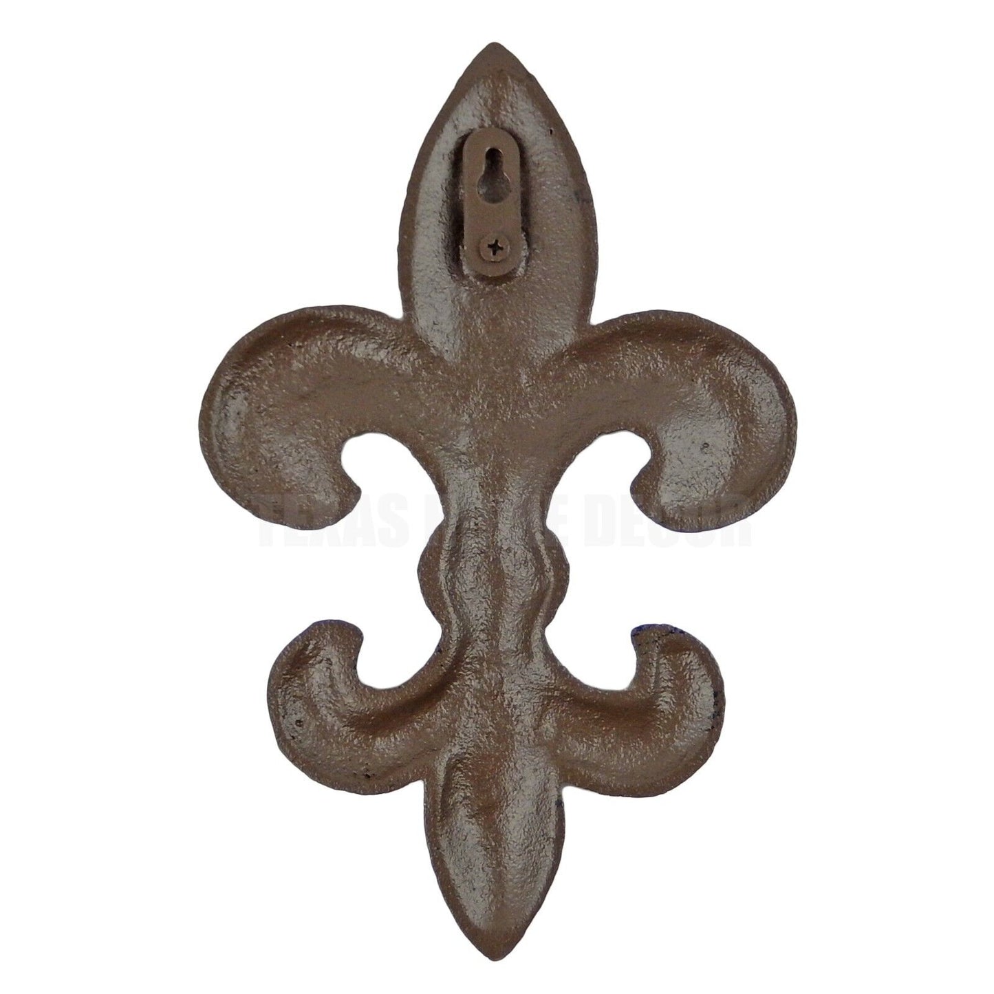 Cast Iron Fleur De Lis Wall Plaque Sign Rustic Victorian Antique Style 9 1/2 in