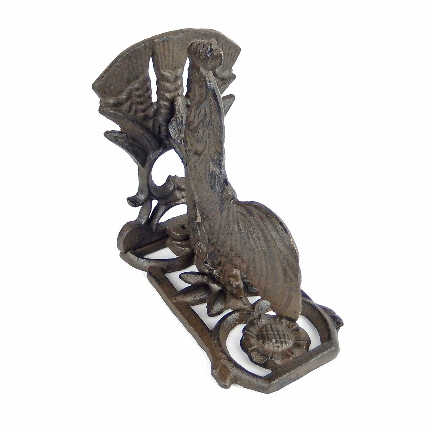 Cast Iron Rooster Bookends Set Floral Accents Western Antique Style (Pack of 2)