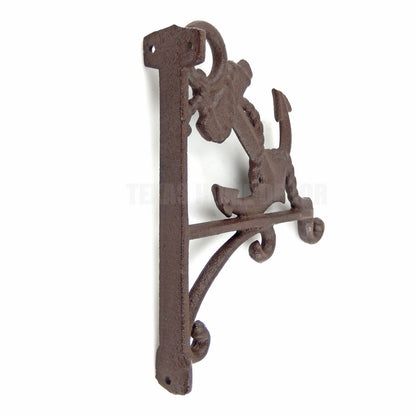 Anchor Plant Hook Hanger Cast Iron Wall Mounted Nautical Flower Basket Holder