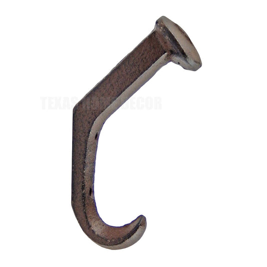 Railroad Bent Spike Double Wall Hook Industrial Cast Iron Key Coat Towel Hanger