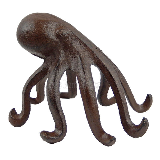 Octopus Figurine Bookend Phone Holder Paperweight Doorstop Nautical Cast Iron