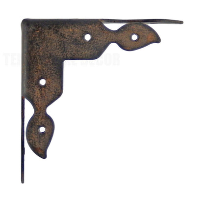 Rustic Brown Flourish Furniture Table Metal Corner Accent Brace Antique Style