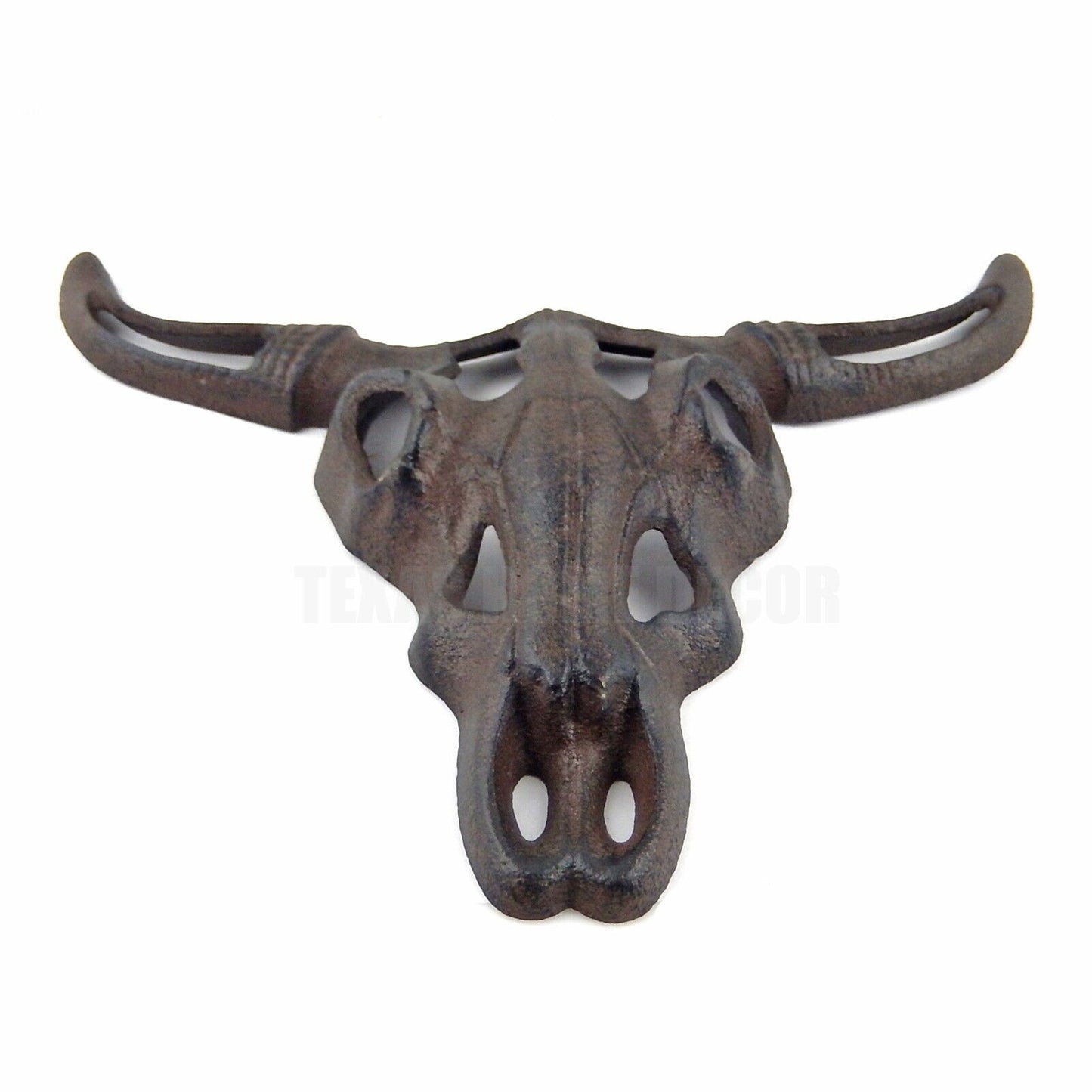 Heavy Duty Cast Iron Metal Longhorn Steer Cow Skull Wall Plaque Rustic Western