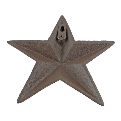 Cast Iron Heavy Duty Texas Wall Star 3D Plaque Antique Rustic Brown 7.5 inch