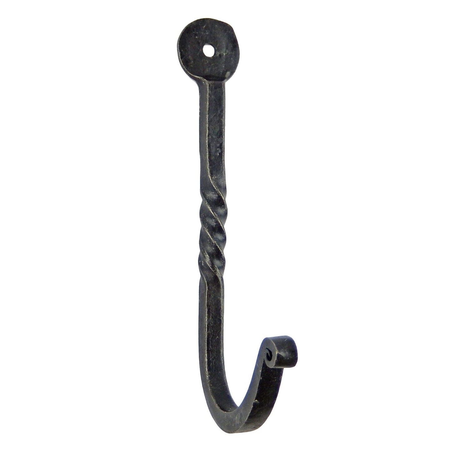 Forged Wrought Iron Twisted Wall Hook Key Towel Coat Hanger Antique Look 4.5 in