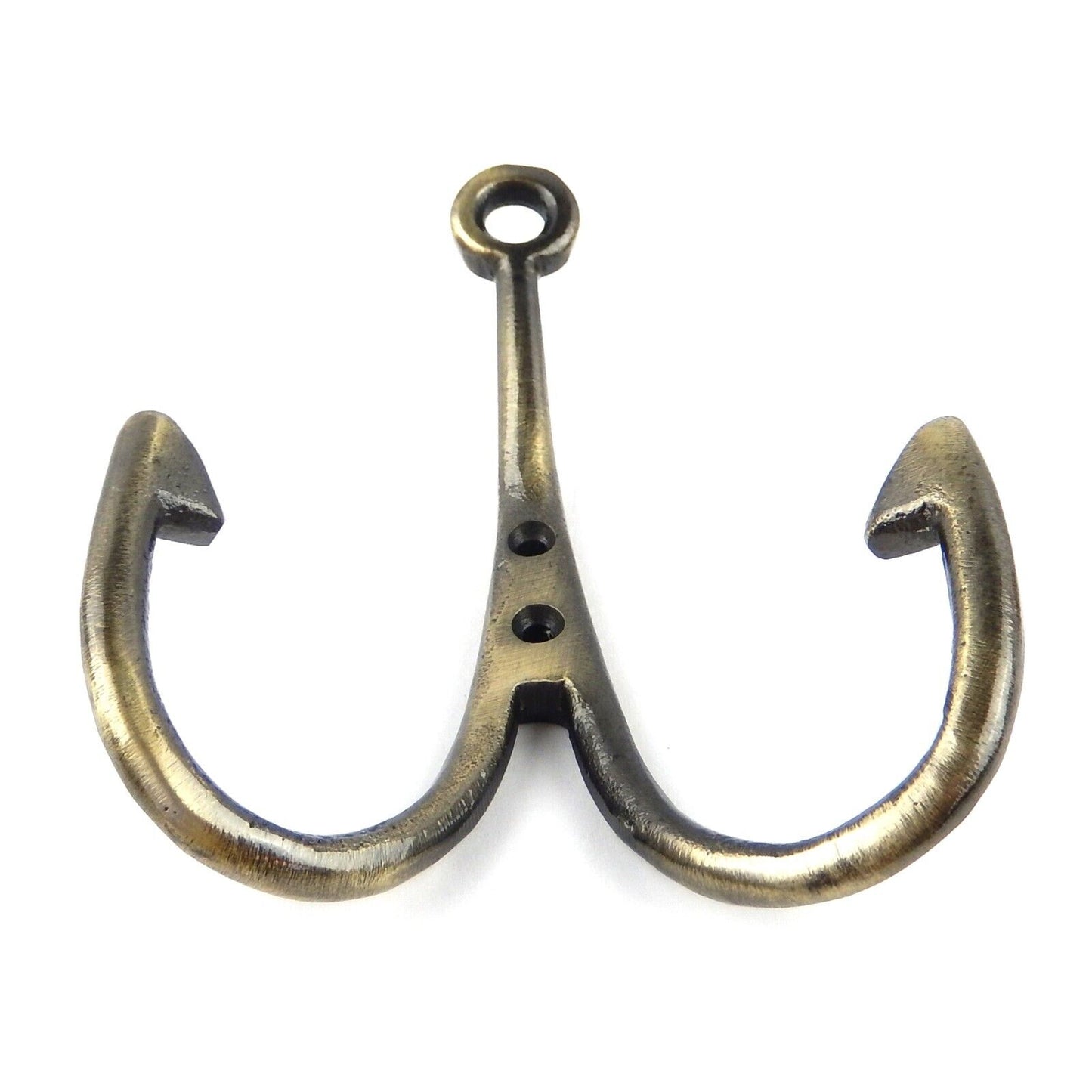 Fishing Wall Hook Metal Key Leash Towel Coat Hanger Antique Brass Nautical 5"