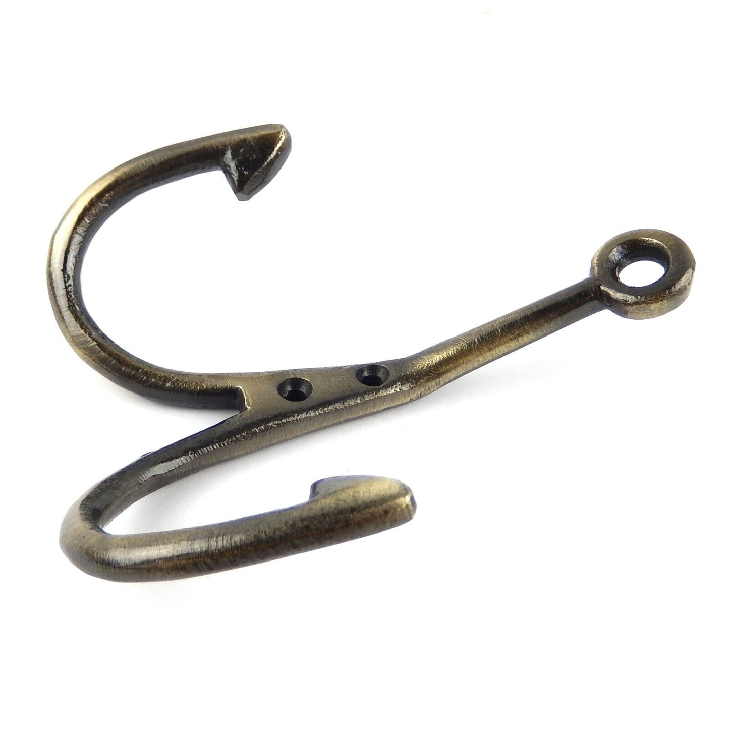 Fishing Wall Hook Metal Key Leash Towel Coat Hanger Antique Brass Nautical 5"