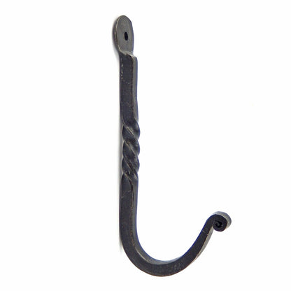 Forged Wrought Iron Twisted Wall Hook Key Towel Coat Hanger Antique Look 4.5 in