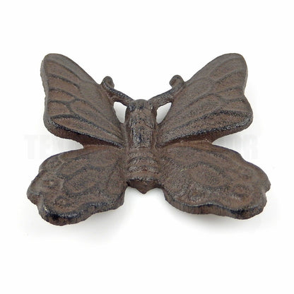 Small Cast Iron Butterfly Wall Decor Plaque Antique Brown Finish Garden Decor