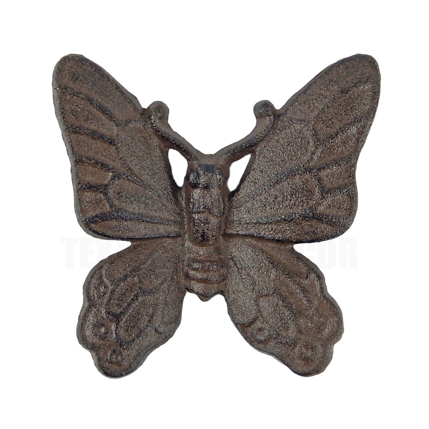 Small Cast Iron Butterfly Wall Decor Plaque Antique Brown Finish Garden Decor